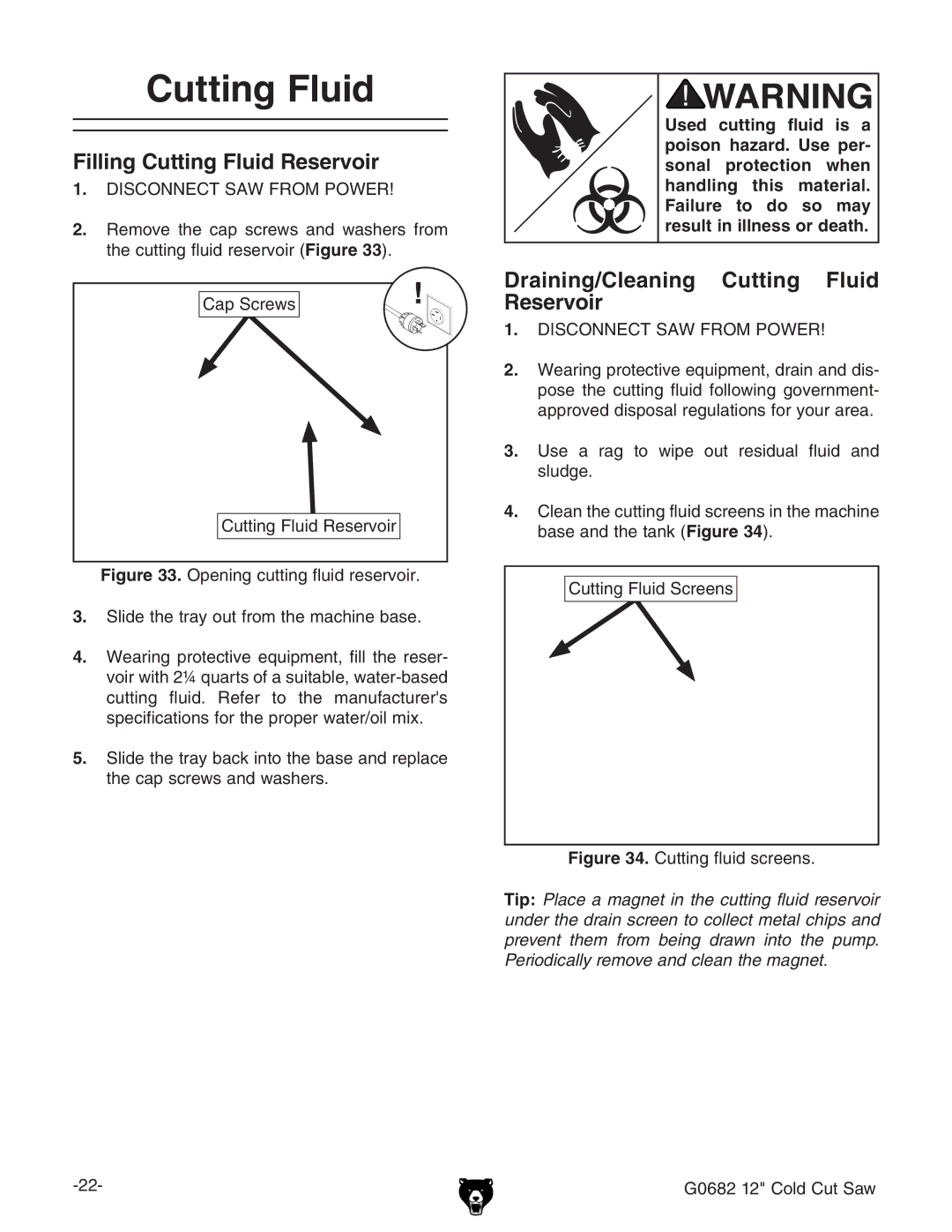 Grizzly G0682 Filling Cutting Fluid Reservoir, Draining/Cleaning Cutting Fluid Reservoir, 8jiic\ajYHXgZZch 