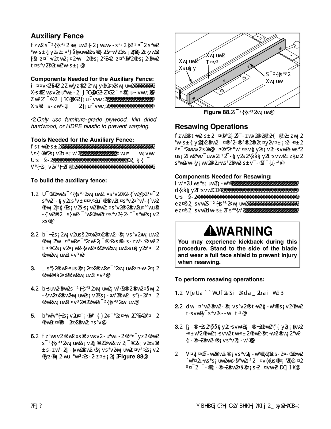 Grizzly G0606X1, G0696X, G0697X, G0605X1 owner manual Auxiliary Fence, Resawing Operations 