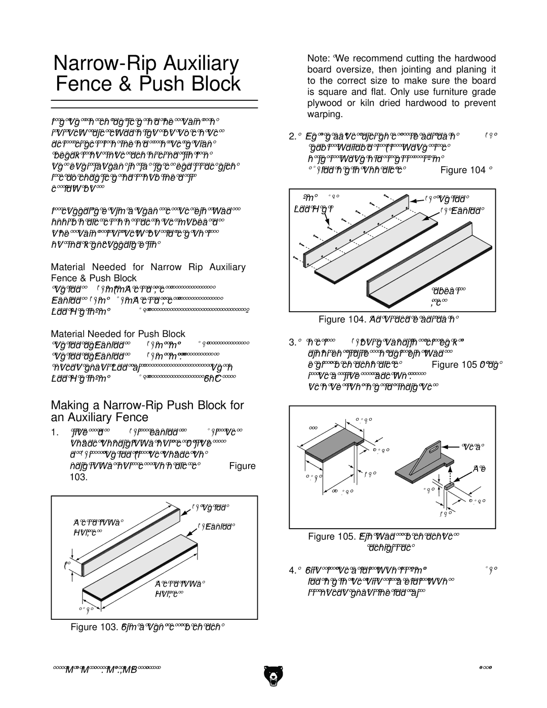 Grizzly G0697X, G0696X Narrow-Rip Auxiliary Fence & Push Block, Making a Narrow-Rip Push Block for an Auxiliary Fence, 103 