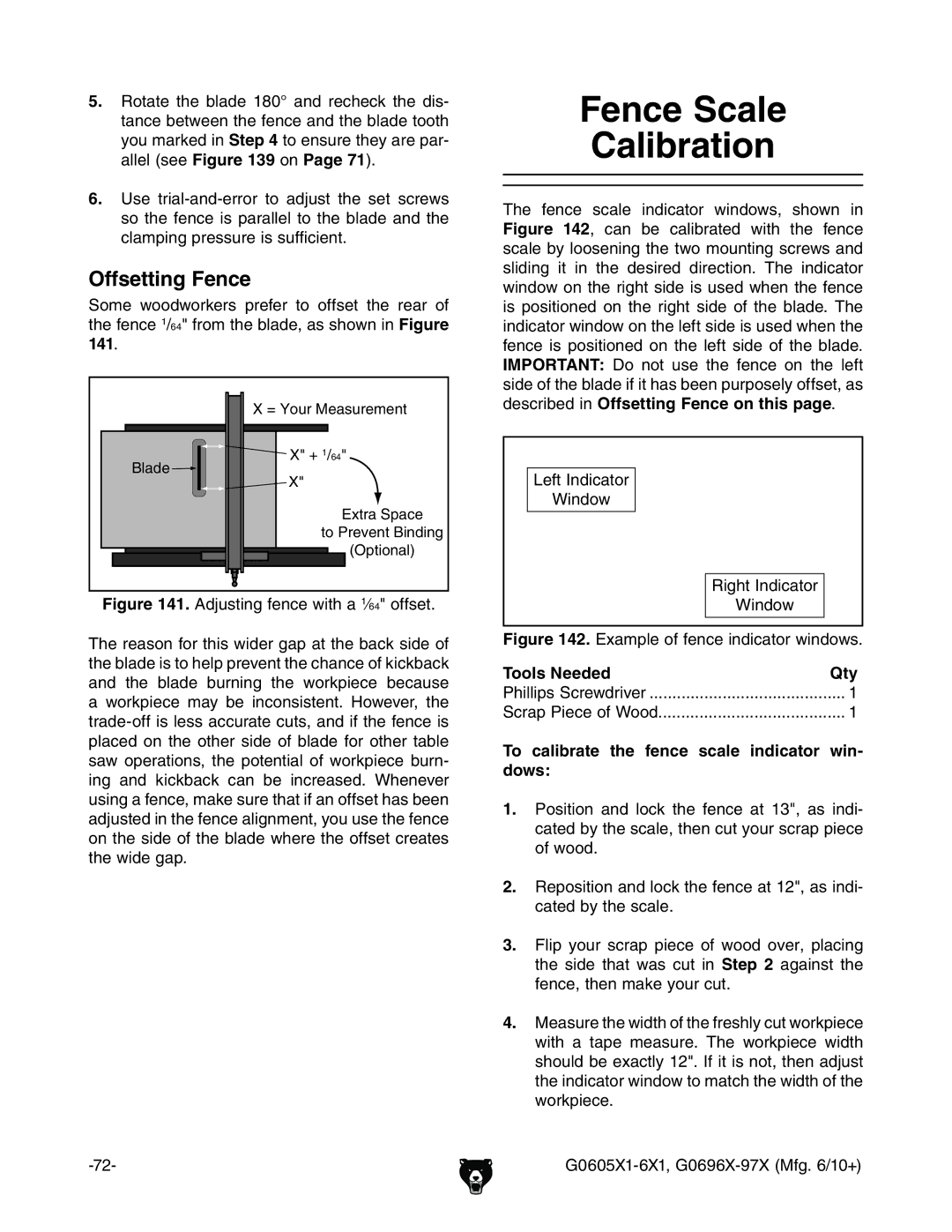 Grizzly G0606X1, G0696X, G0697X, G0605X1 Fence Scale Calibration, Offsetting Fence, AZicYXVidg LcYdl \icYXVidg 