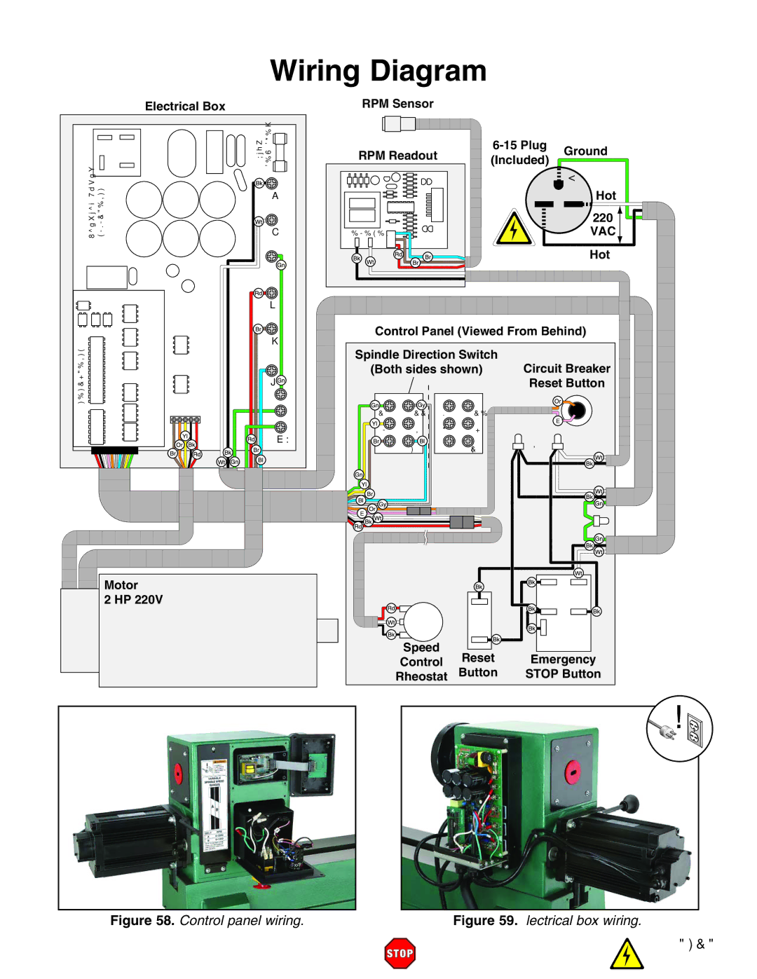 Grizzly G0698 owner manual Wiring Diagram, Control panel wiring 