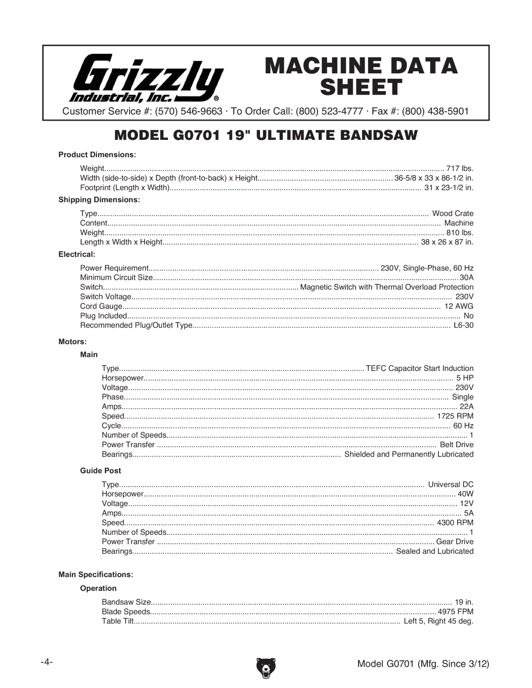 Grizzly G0701 owner manual Heec\9bZchdch 