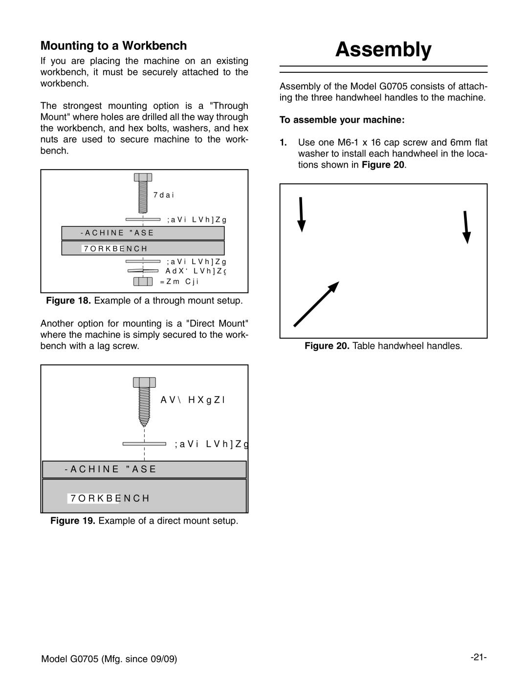 Grizzly G0705 owner manual Assembly, Mounting to a Workbench, To assemble your machine 