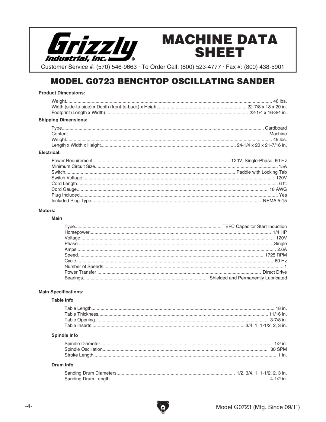 Grizzly G0723 owner manual Heec\9bZchdch 