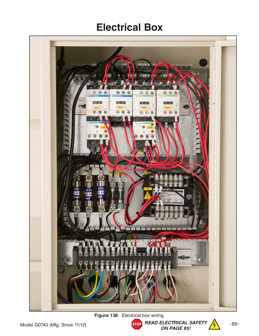 Grizzly owner manual Electrical Box, Electrical box wiring Model G0740 Mfg. Since 11/12 