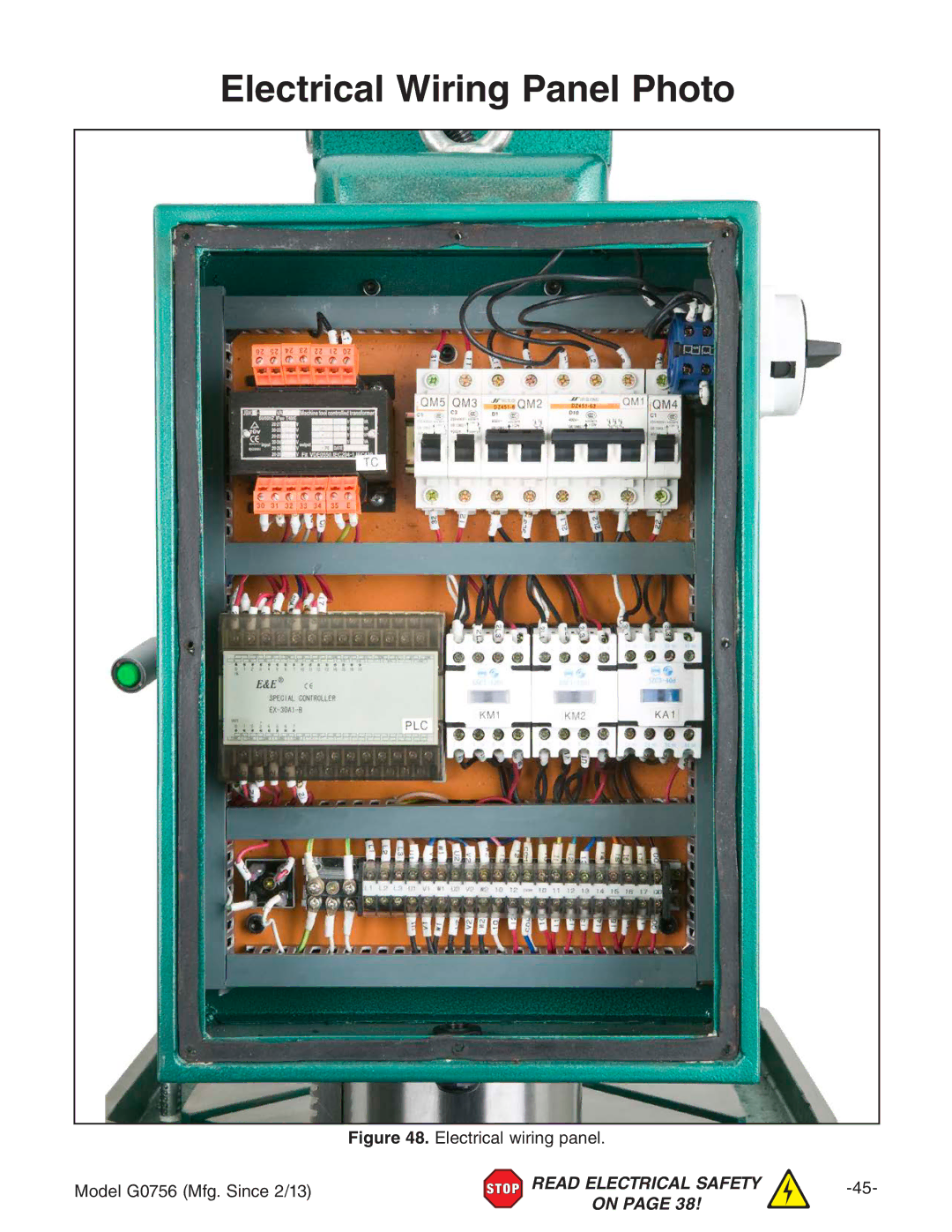 Grizzly owner manual Electrical Wiring Panel Photo, Electrical wiring panel Model G0756 Mfg. Since 2/13 