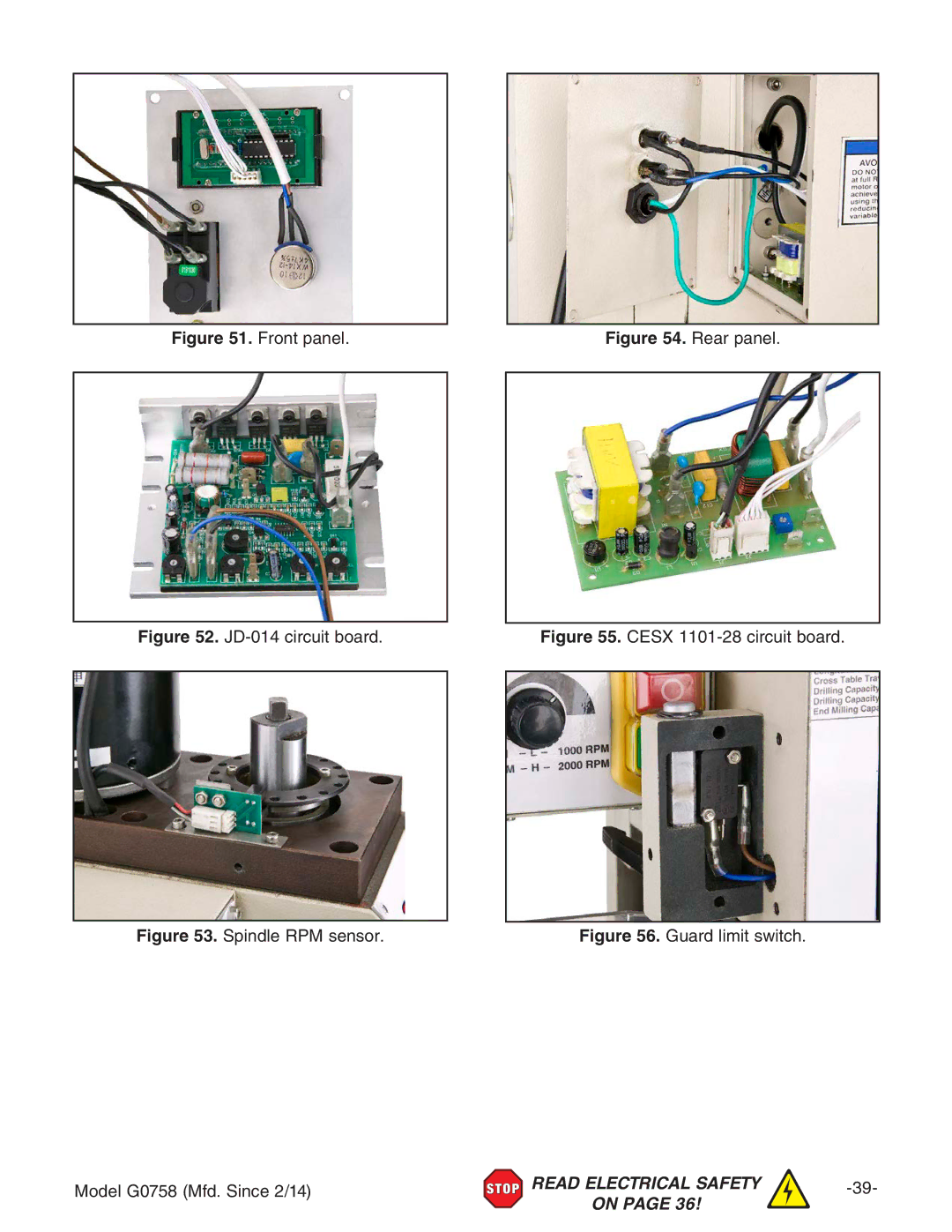 Grizzly G0758 owner manual Rear panel 