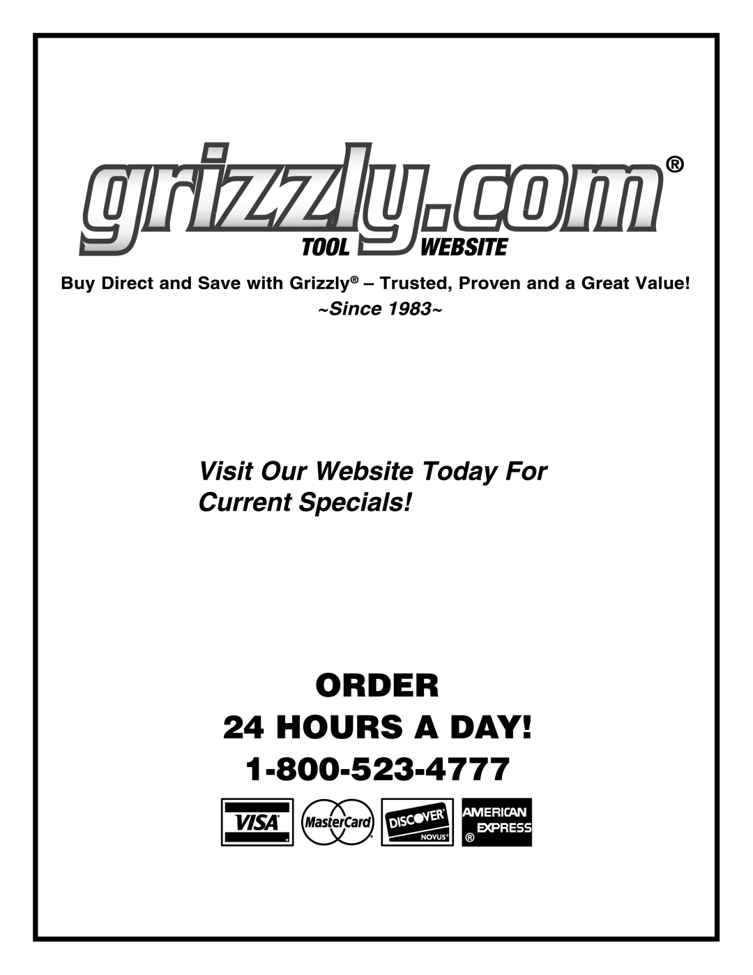 Grizzly G0758 owner manual 