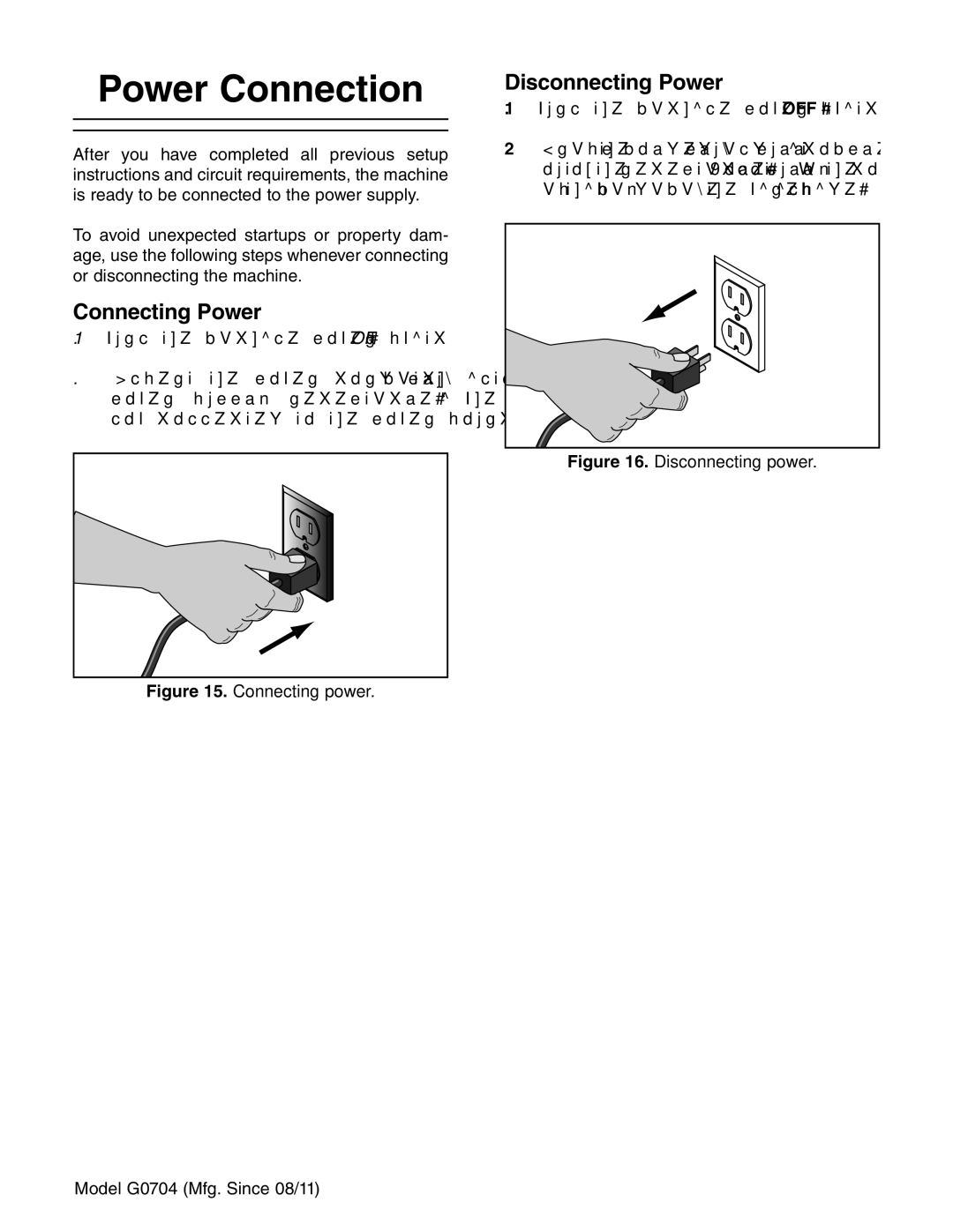 Grizzly G0759 owner manual Power Connection, Connecting Power 