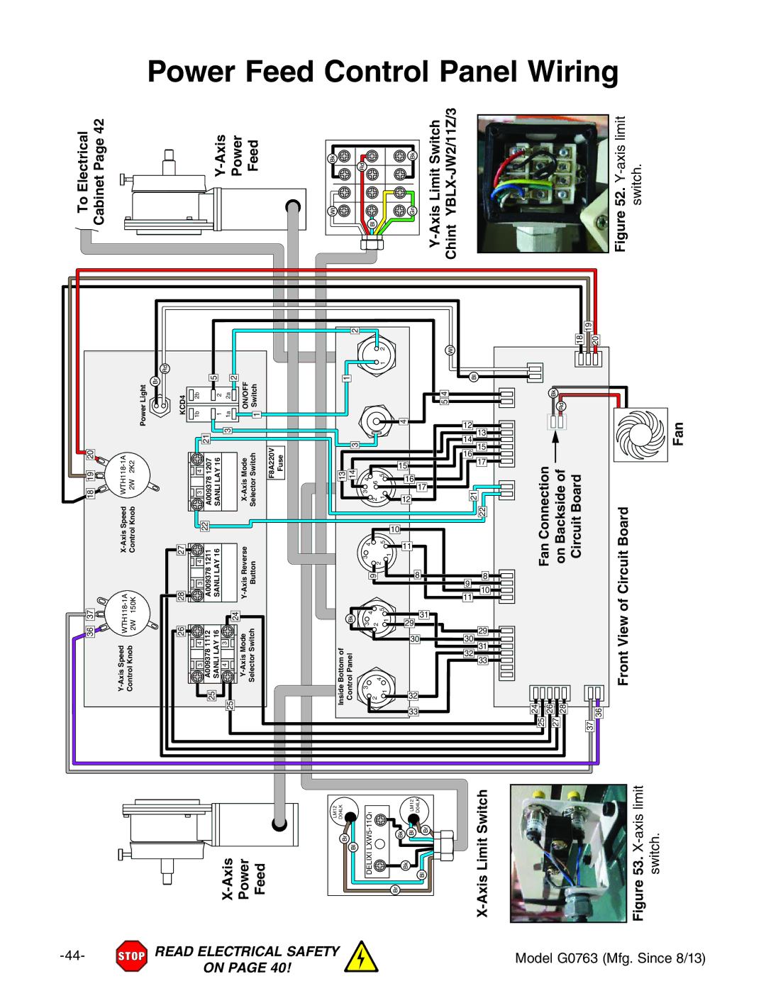 Grizzly G0763 owner manual Wiring 