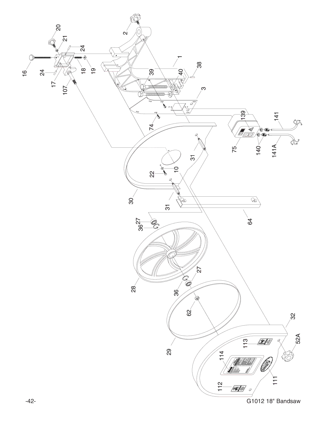 Grizzly instruction manual G1012 18 Bandsaw 