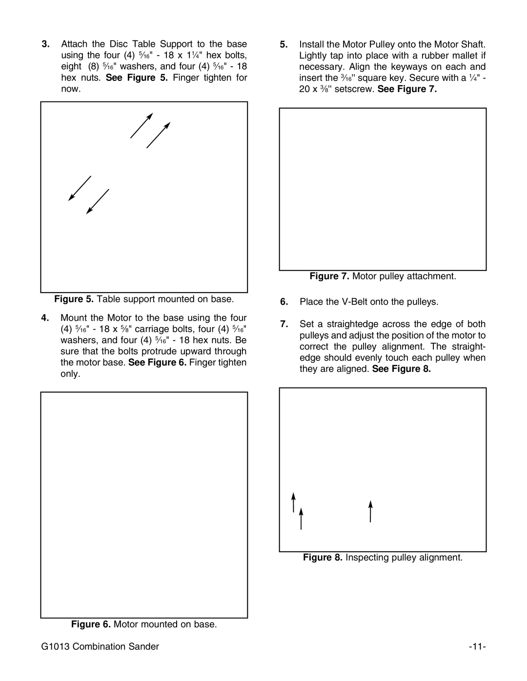 Grizzly G1013 instruction manual Inspecting pulley alignment 