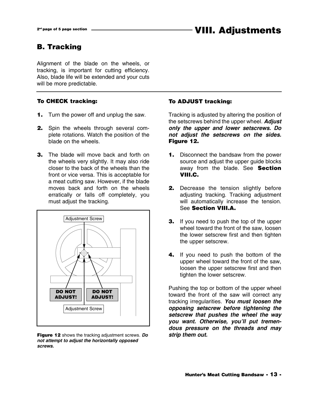 Grizzly G1016 instruction manual Tracking, To Check tracking, To Adjust tracking 