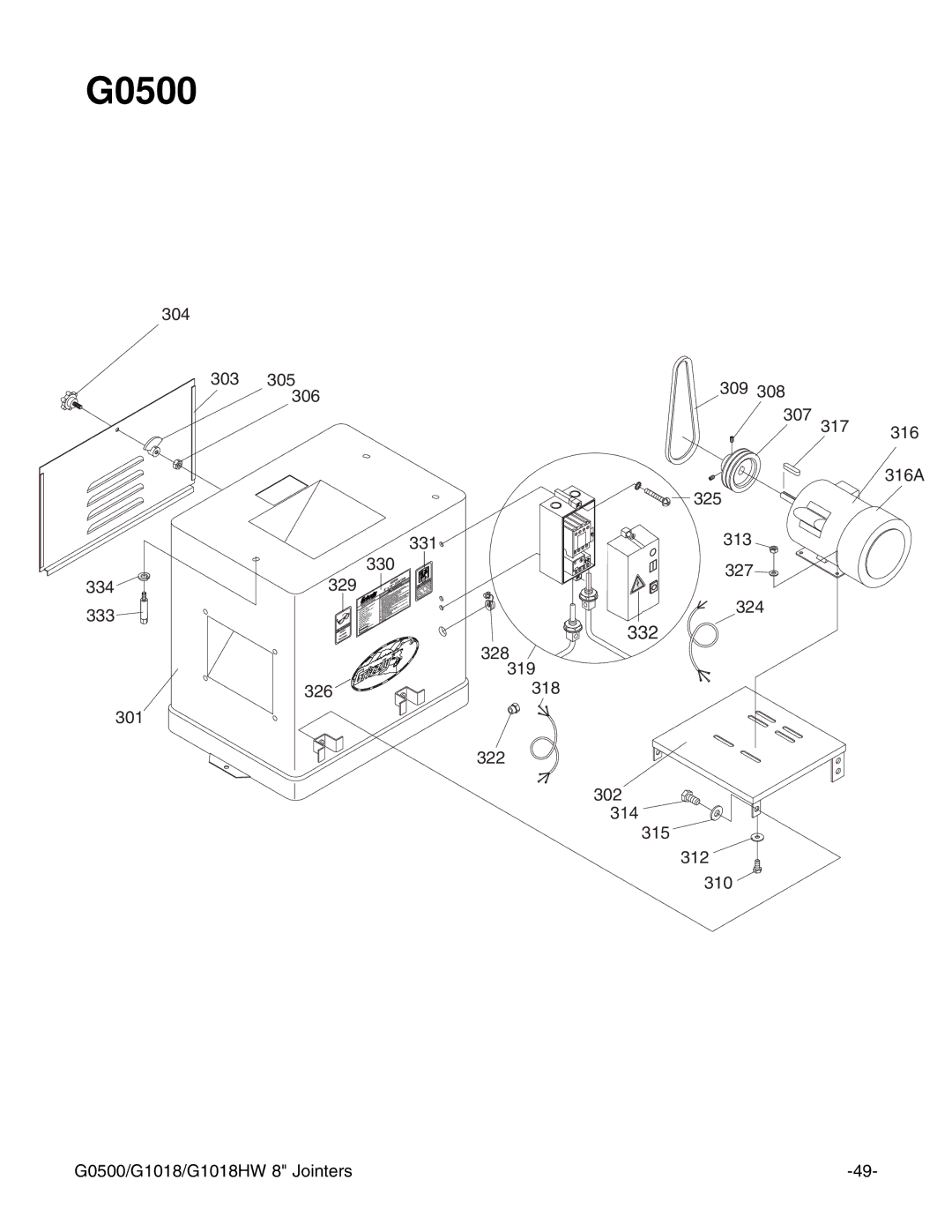 Grizzly G1018HW instruction manual 332 