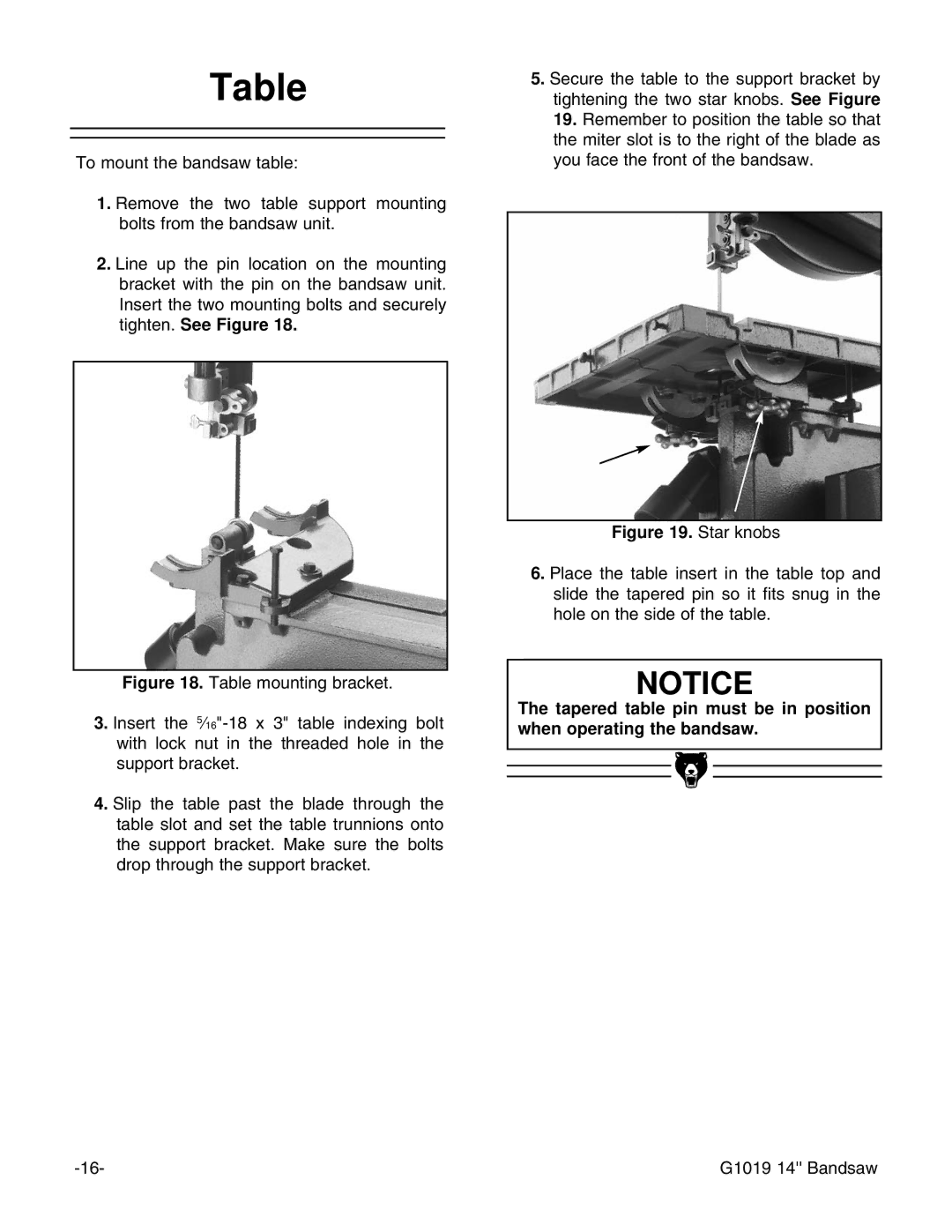 Grizzly G1019 instruction manual Star knobs 