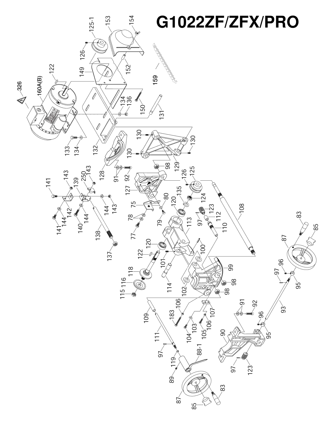 Grizzly G1022ZFX instruction manual G1022ZF/ZFX/PRO 