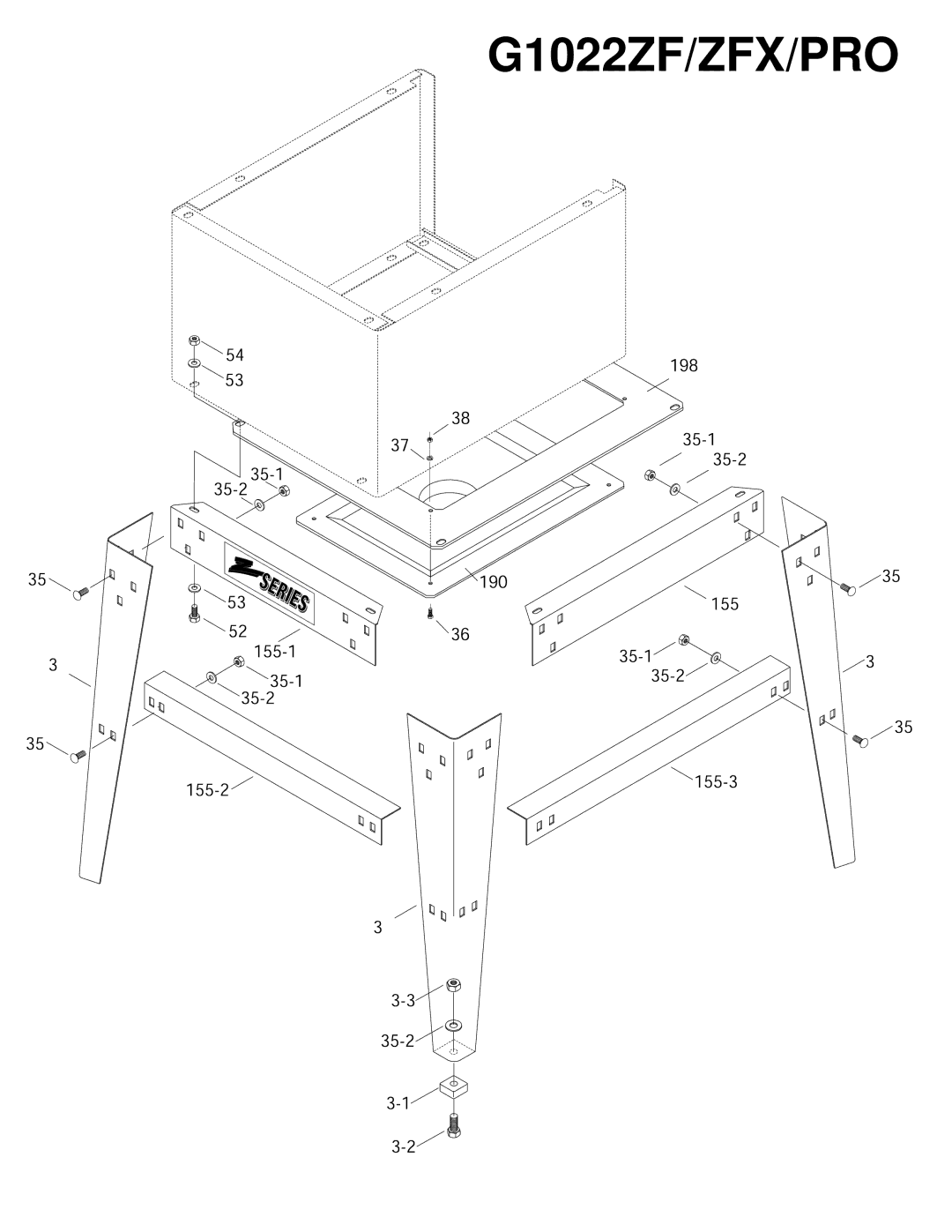 Grizzly G1022ZFX instruction manual G1022ZF/ZFX/PRO 