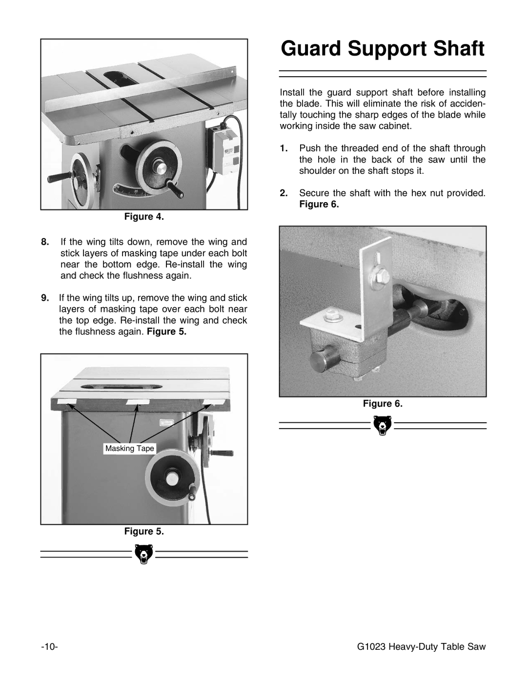 Grizzly G1023 instruction manual Guard Support Shaft 