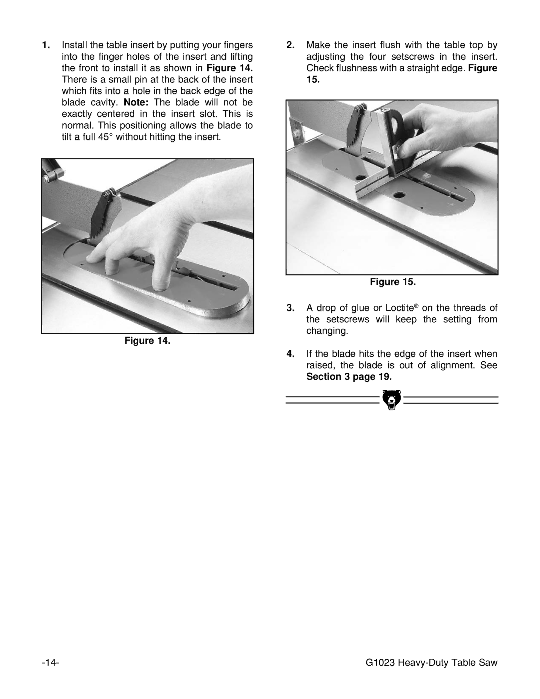 Grizzly G1023 instruction manual 