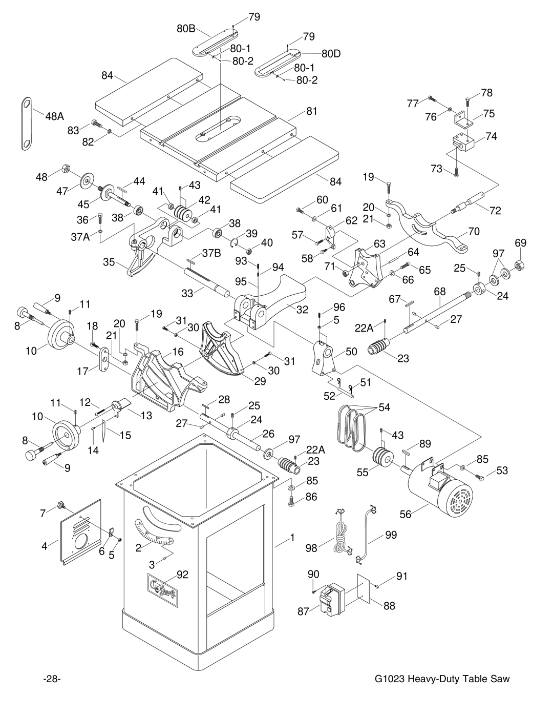 Grizzly G1023 instruction manual 80-1 