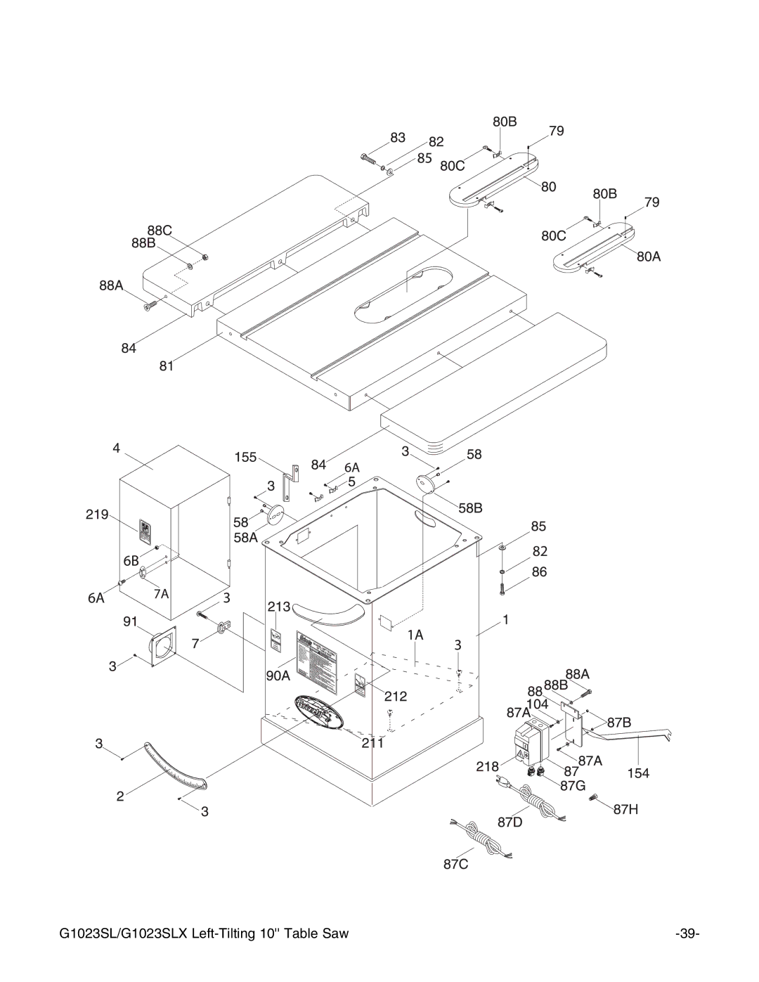 Grizzly G1023SLWX instruction manual G1023SL/G1023SLX Left-Tilting 10 Table Saw 