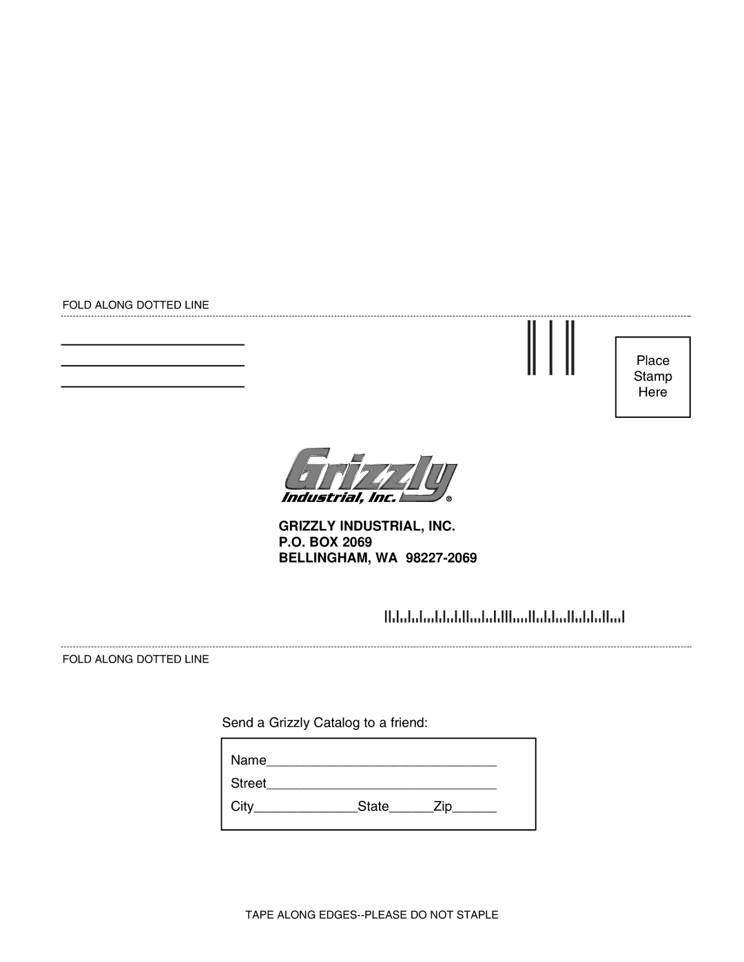 Grizzly G1023SLWX, G1023SLX instruction manual Grizzly INDUSTRIAL, INC, Box Bellingham, Wa 