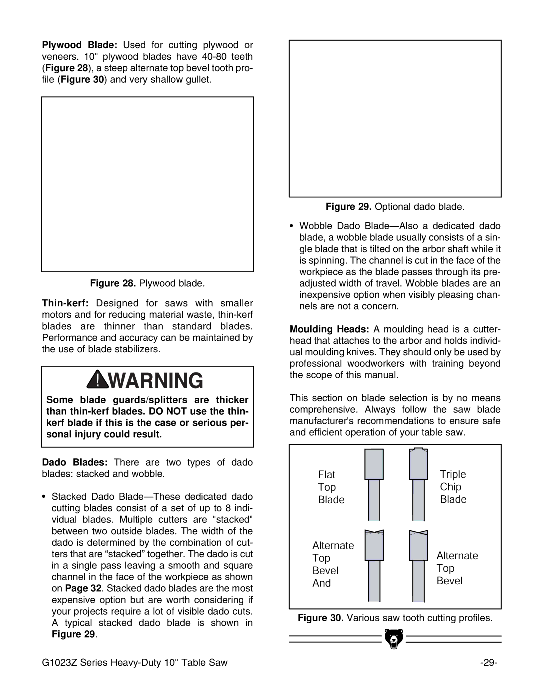 Grizzly G1023ZX3 instruction manual 