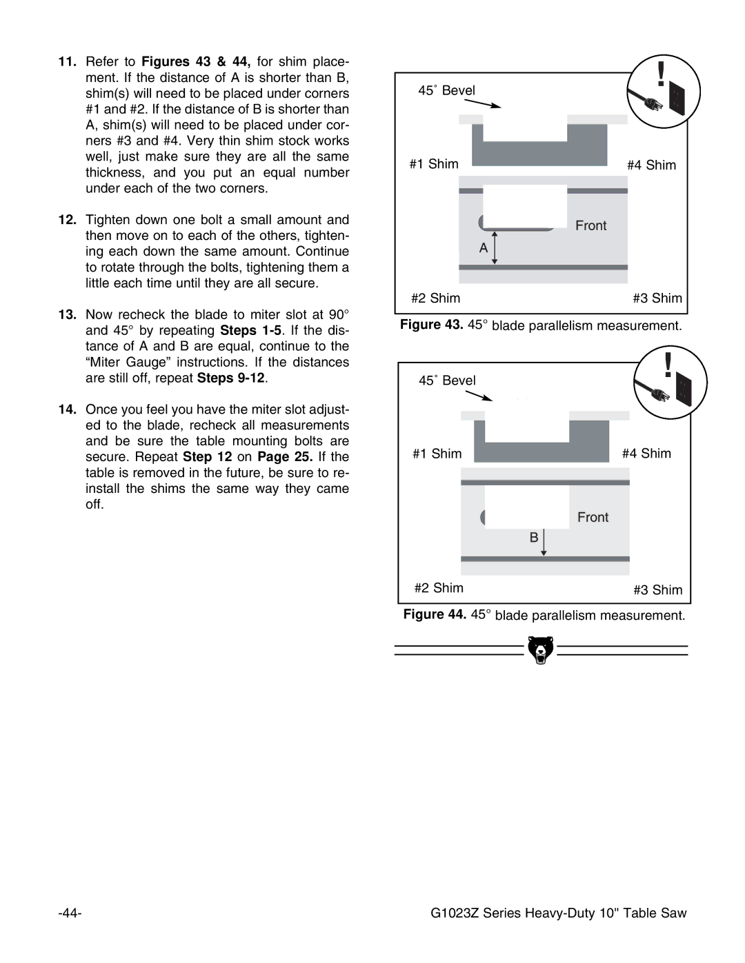 Grizzly G1023ZX3 instruction manual 