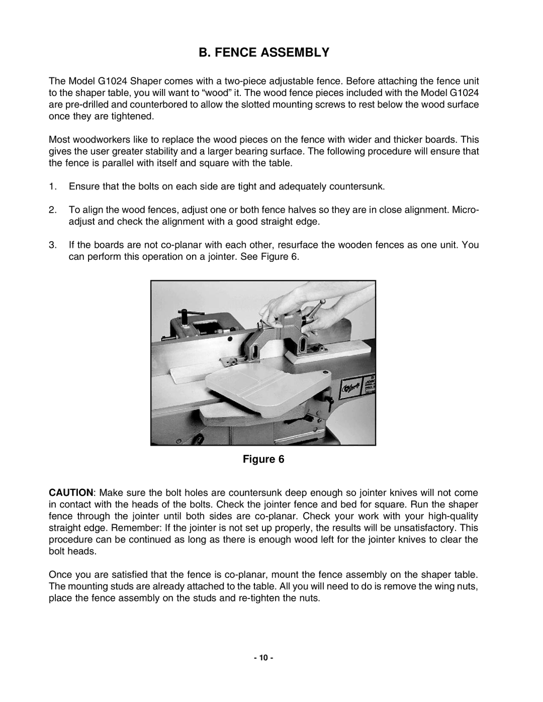 Grizzly G1024 instruction manual Fence Assembly 