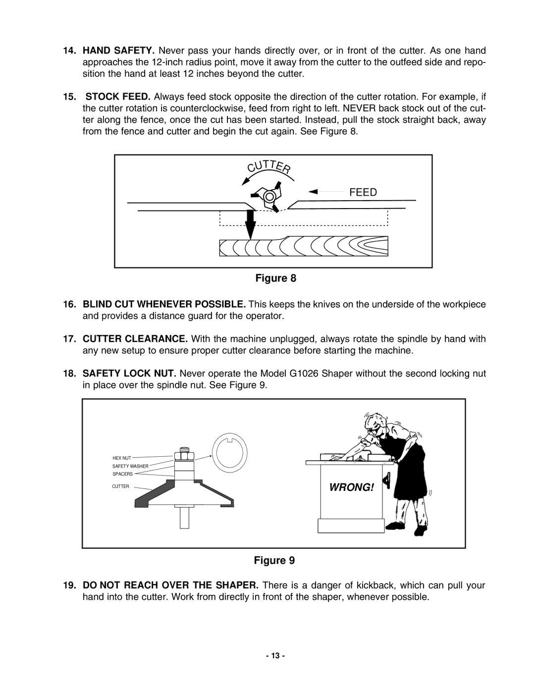 Grizzly G1024 instruction manual Wrong 