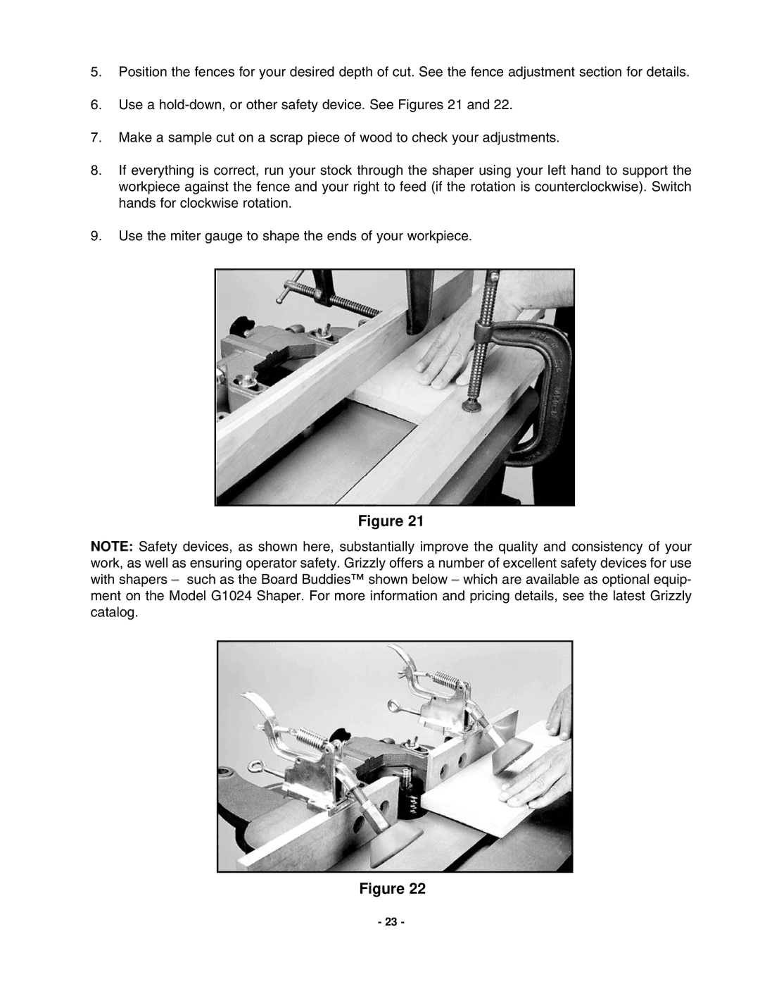 Grizzly G1024 instruction manual 