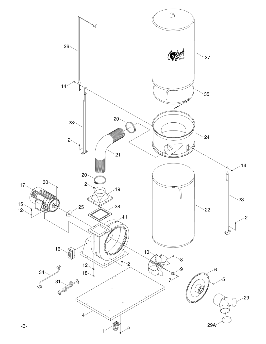 Grizzly G1028 manual 29A 