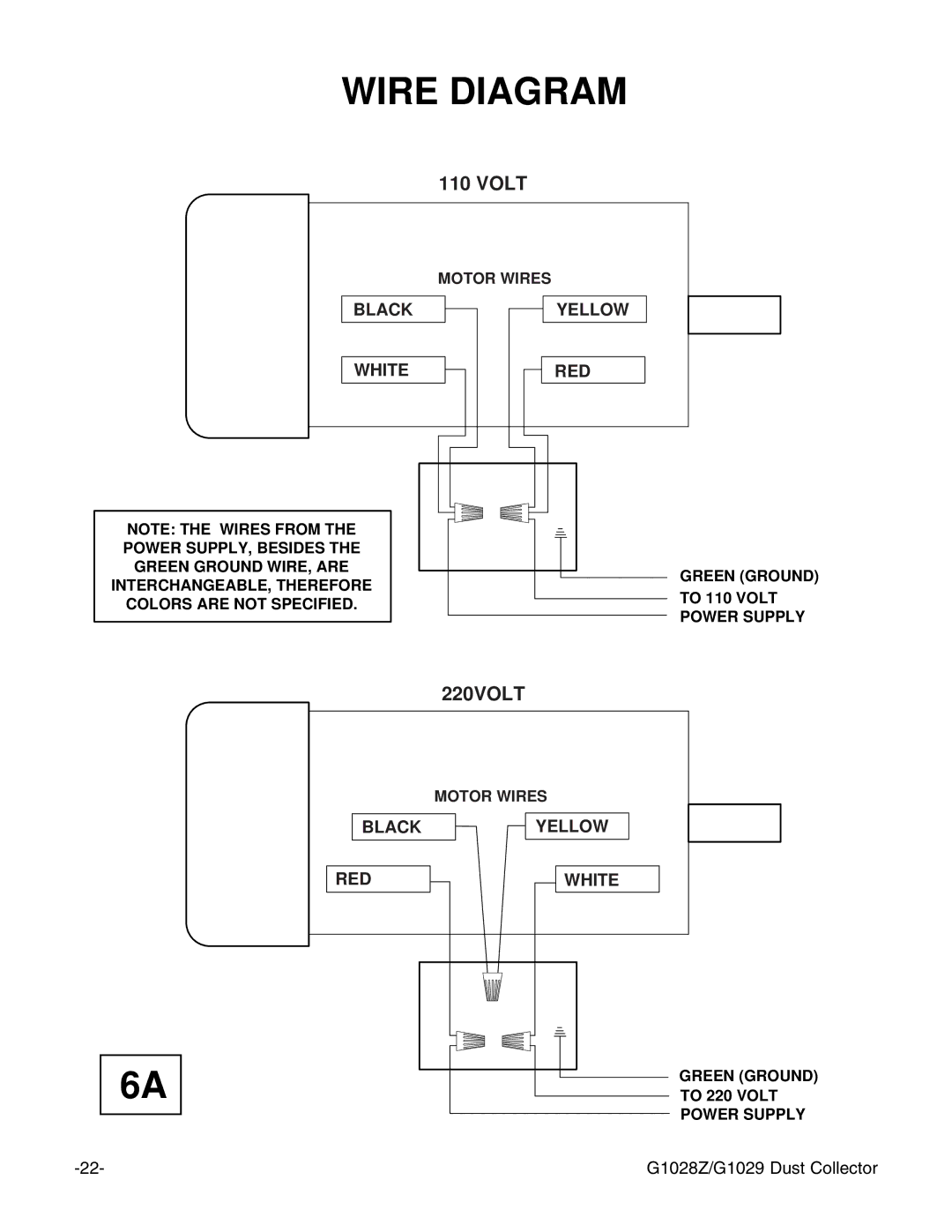 Grizzly G1028Z/G1029 instruction manual Wire Diagram 