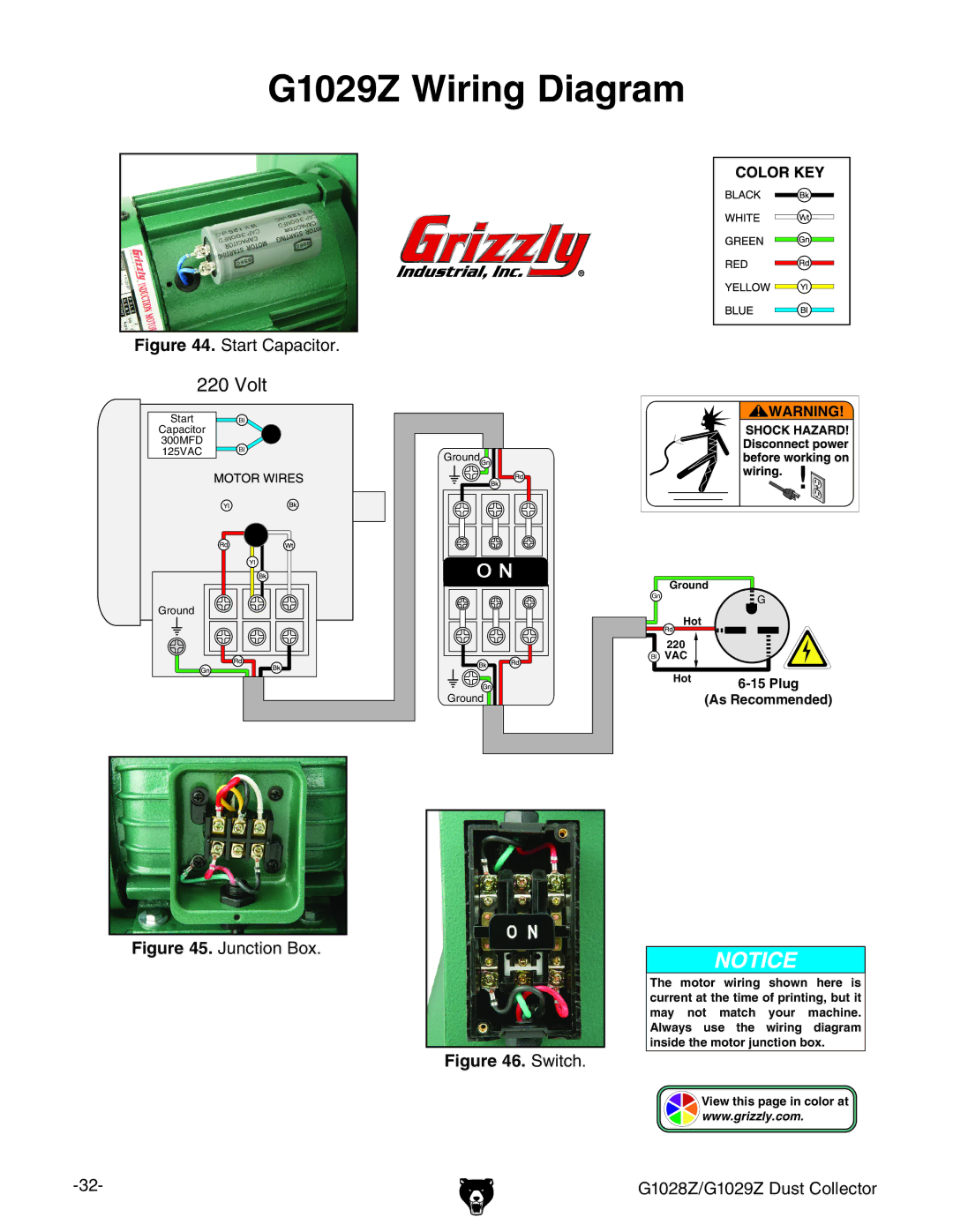 Grizzly G1028Z/G1029Z owner manual G1029Z Wiring Diagram 