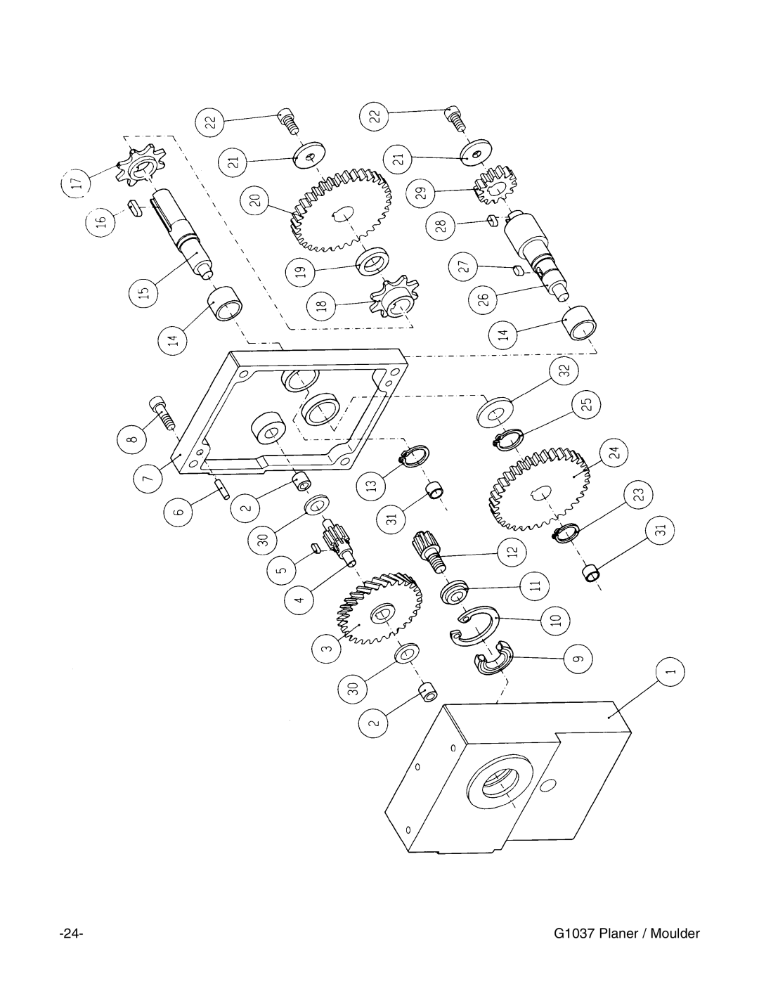 Grizzly instruction manual G1037 Planer / Moulder 