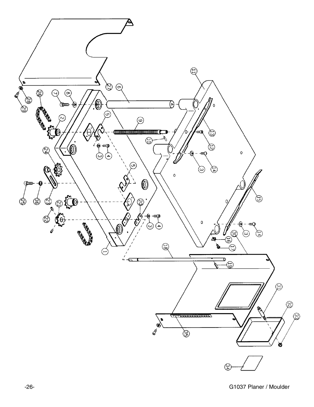 Grizzly instruction manual G1037 Planer / Moulder 