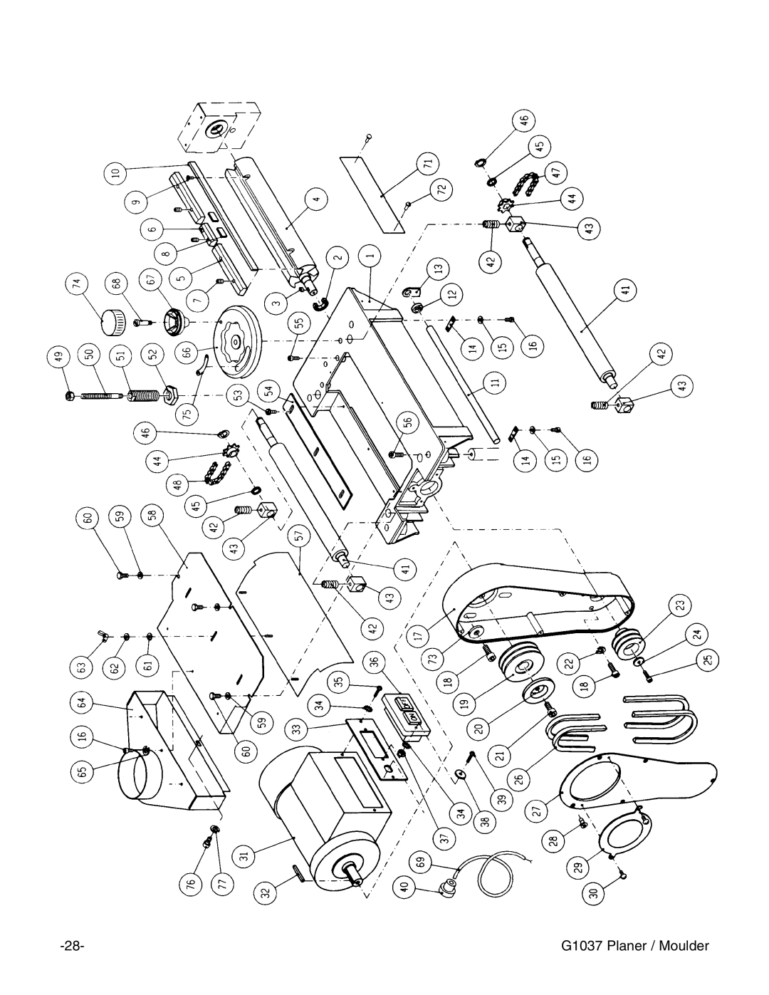 Grizzly instruction manual G1037 Planer / Moulder 