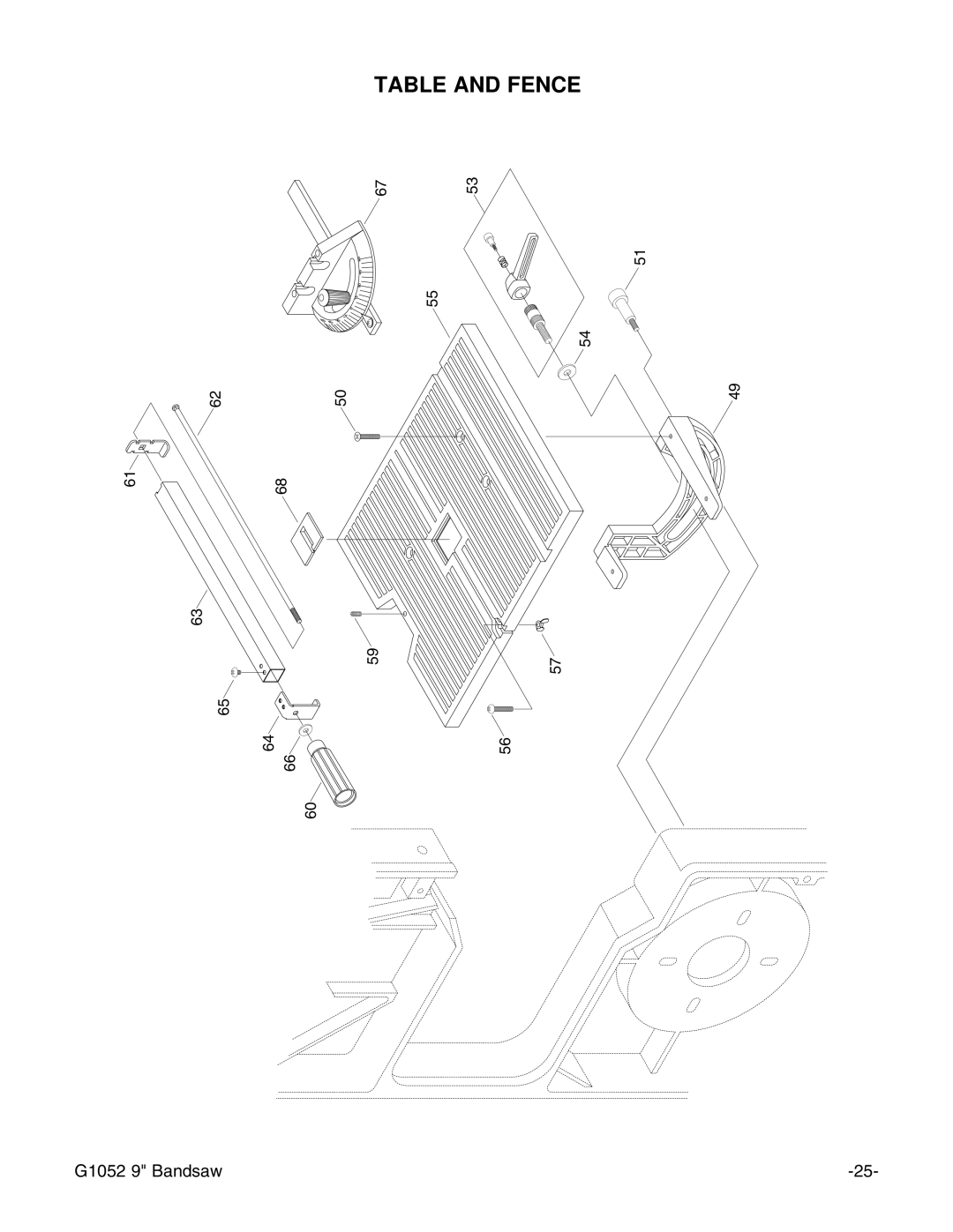 Grizzly G1052 instruction manual Table and Fence 