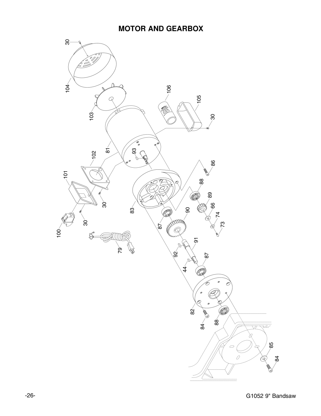 Grizzly G1052 instruction manual 100 101 102 104 103 8393 106 105 