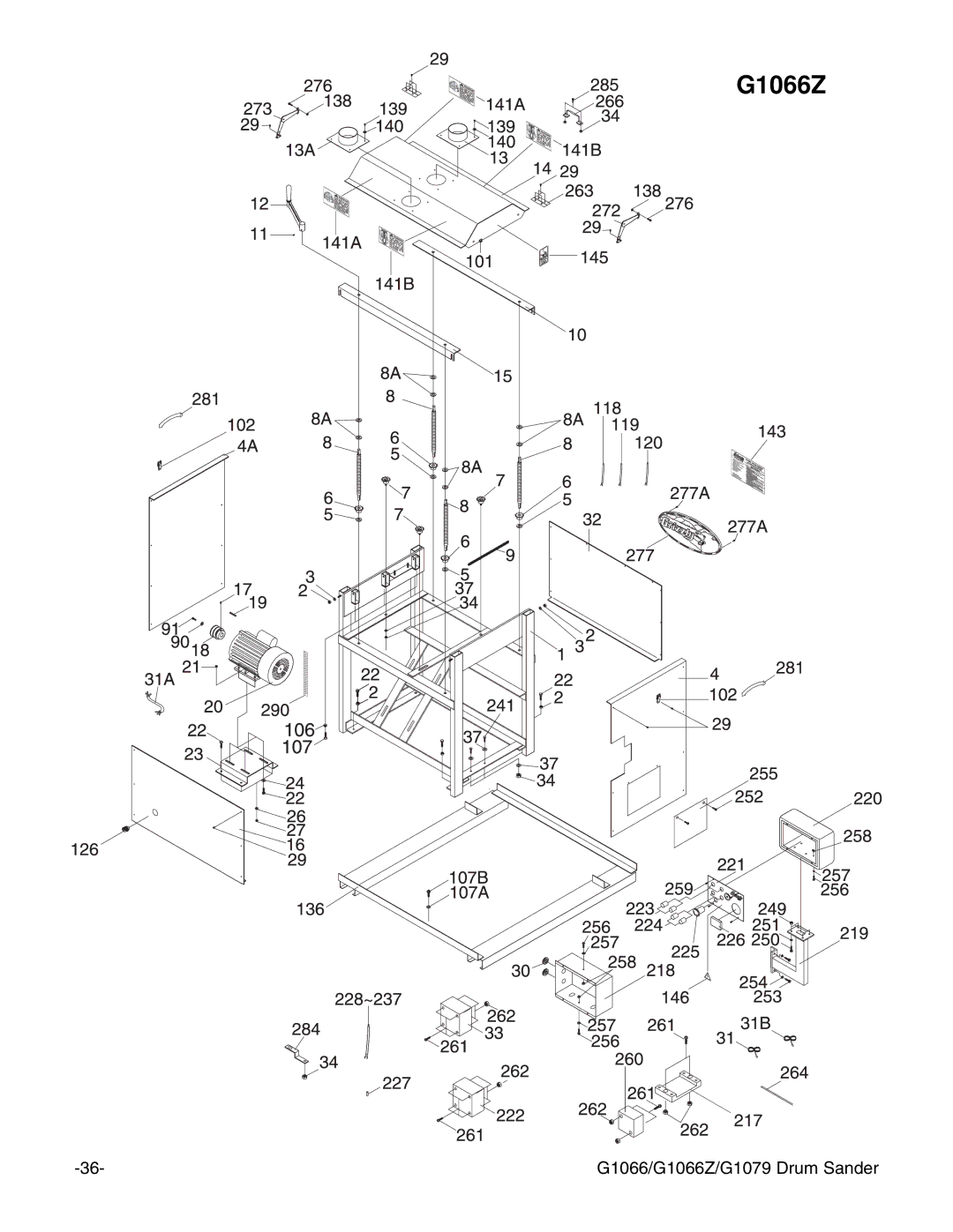 Grizzly instruction manual G1066Z 