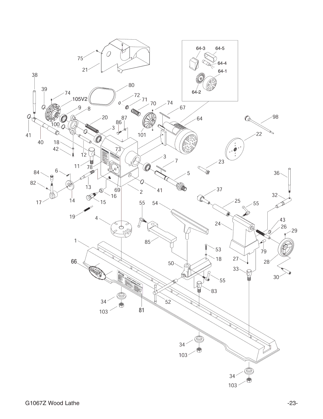 Grizzly G1067Z instruction manual 105V2 