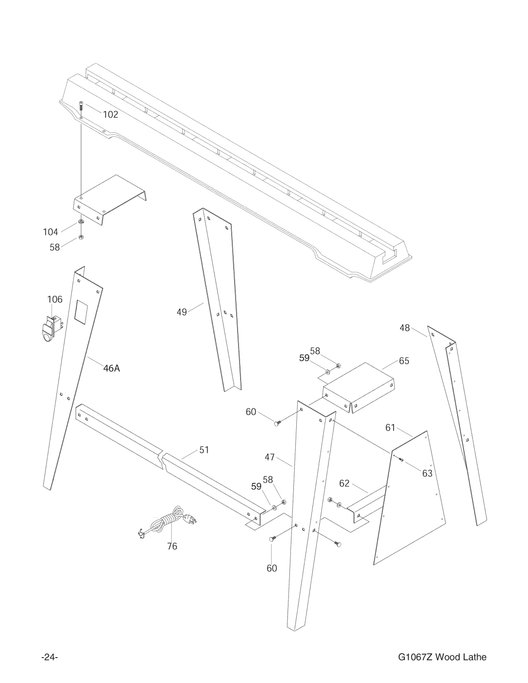 Grizzly G1067Z instruction manual 46A 