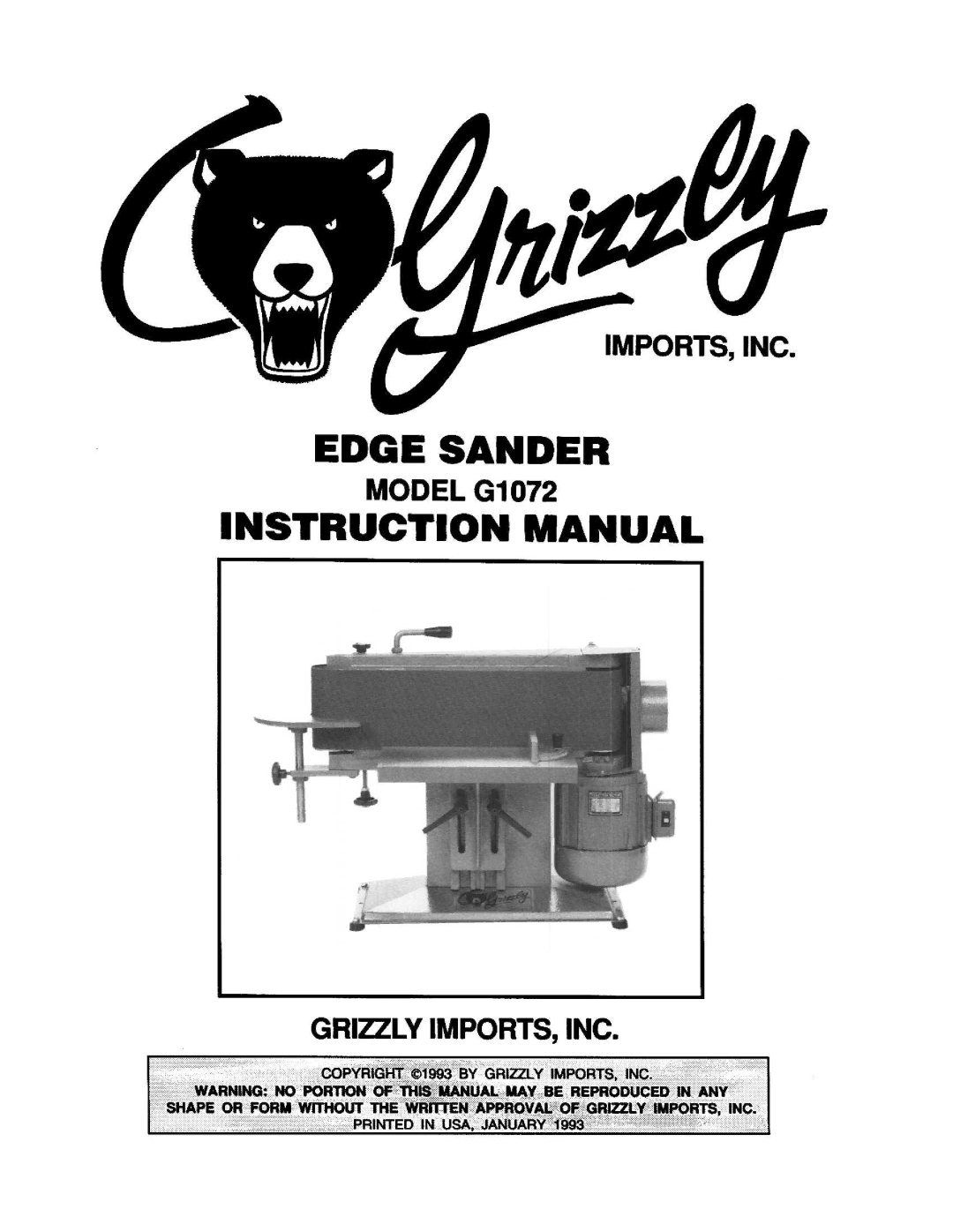 Grizzly G1072 manual 