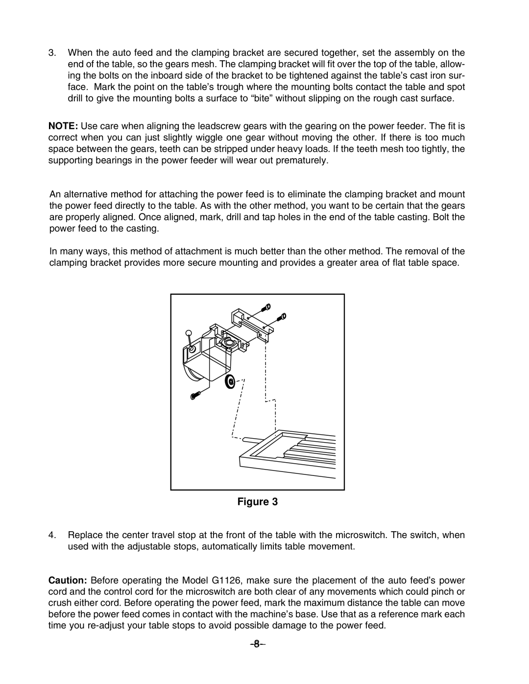 Grizzly G1126 instruction manual 