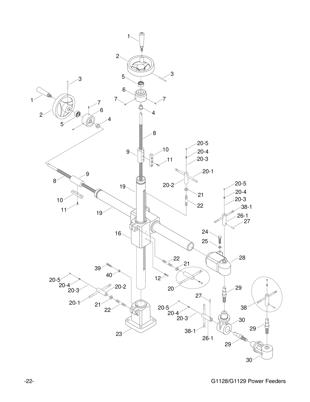 Grizzly G1128 instruction manual 20-5 