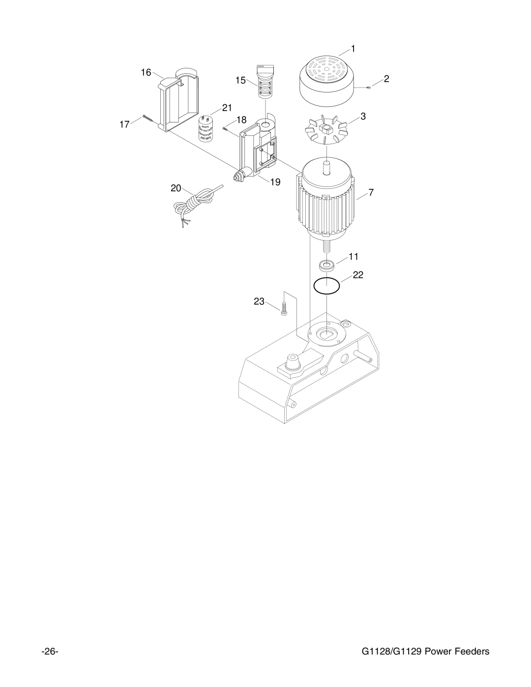 Grizzly instruction manual G1128/G1129 Power Feeders 