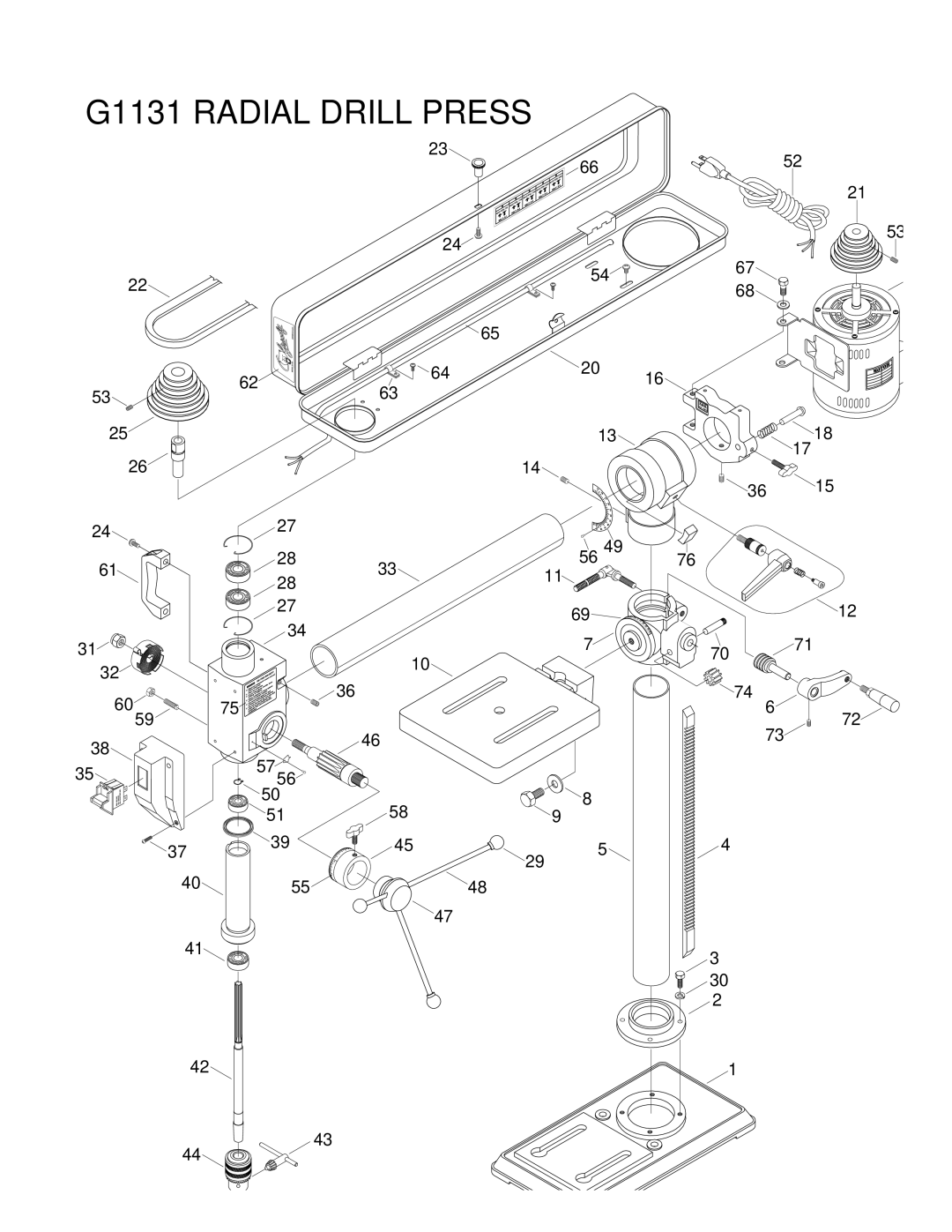 Grizzly instruction manual G1131 Radial Drill Press 