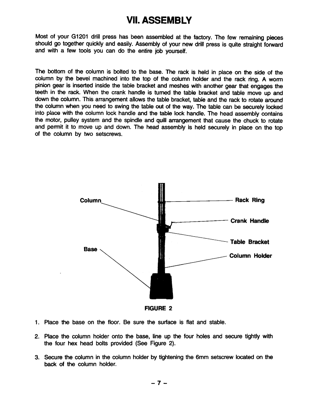 Grizzly G1201 manual 