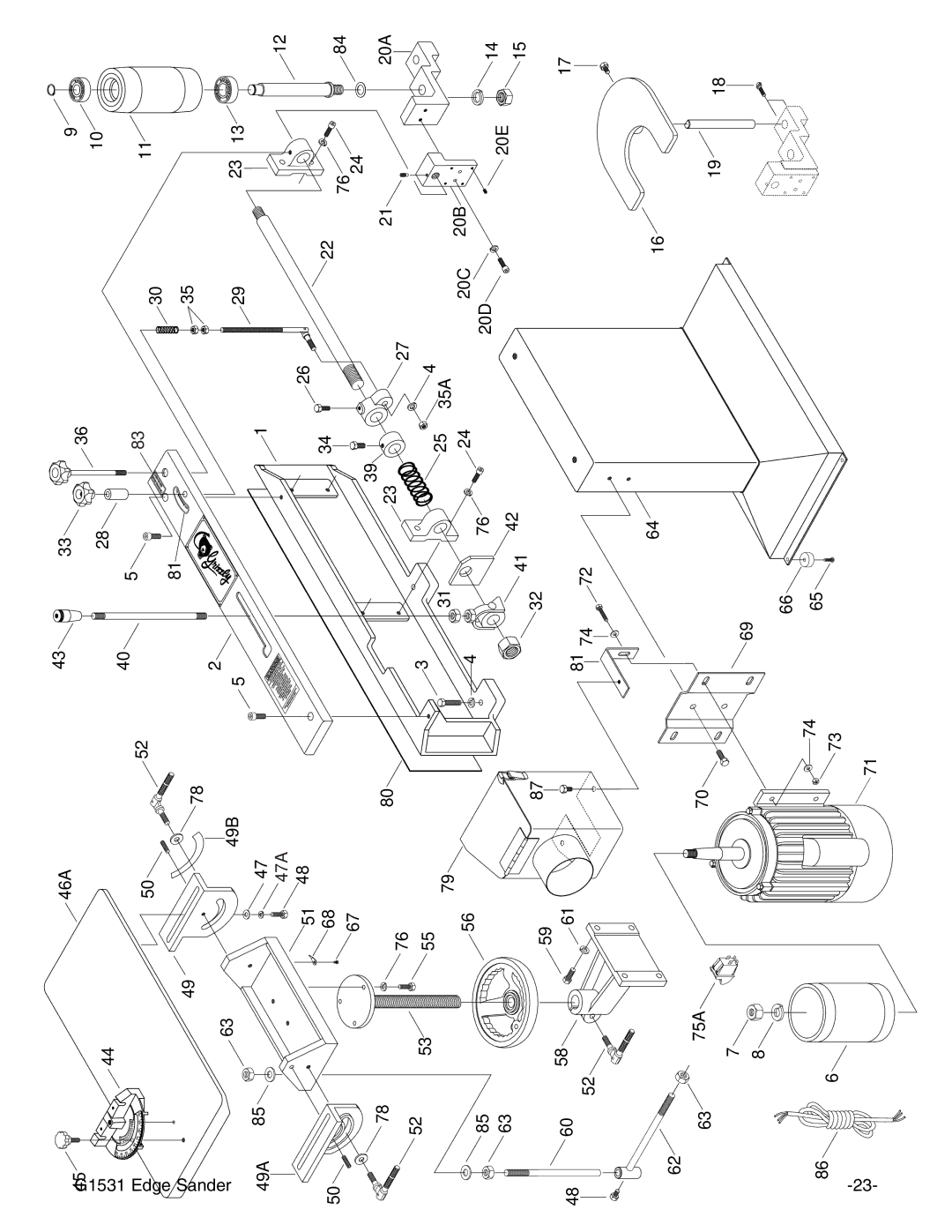 Grizzly G1531 manual 47A 