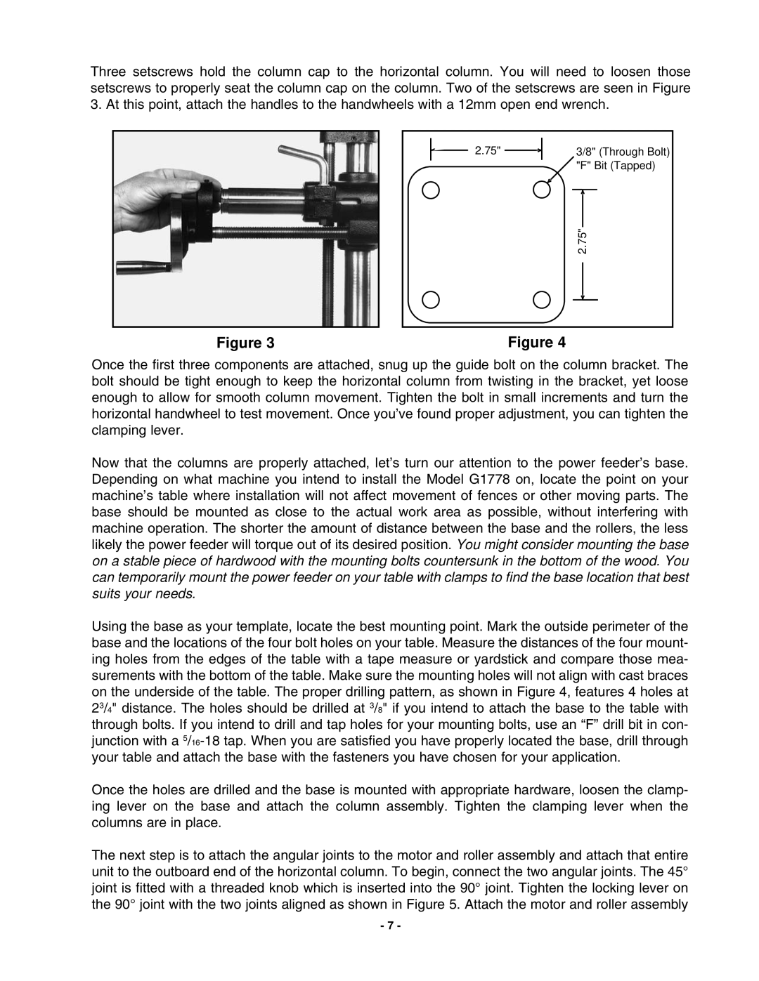 Grizzly G1778 manual Bit Tapped 